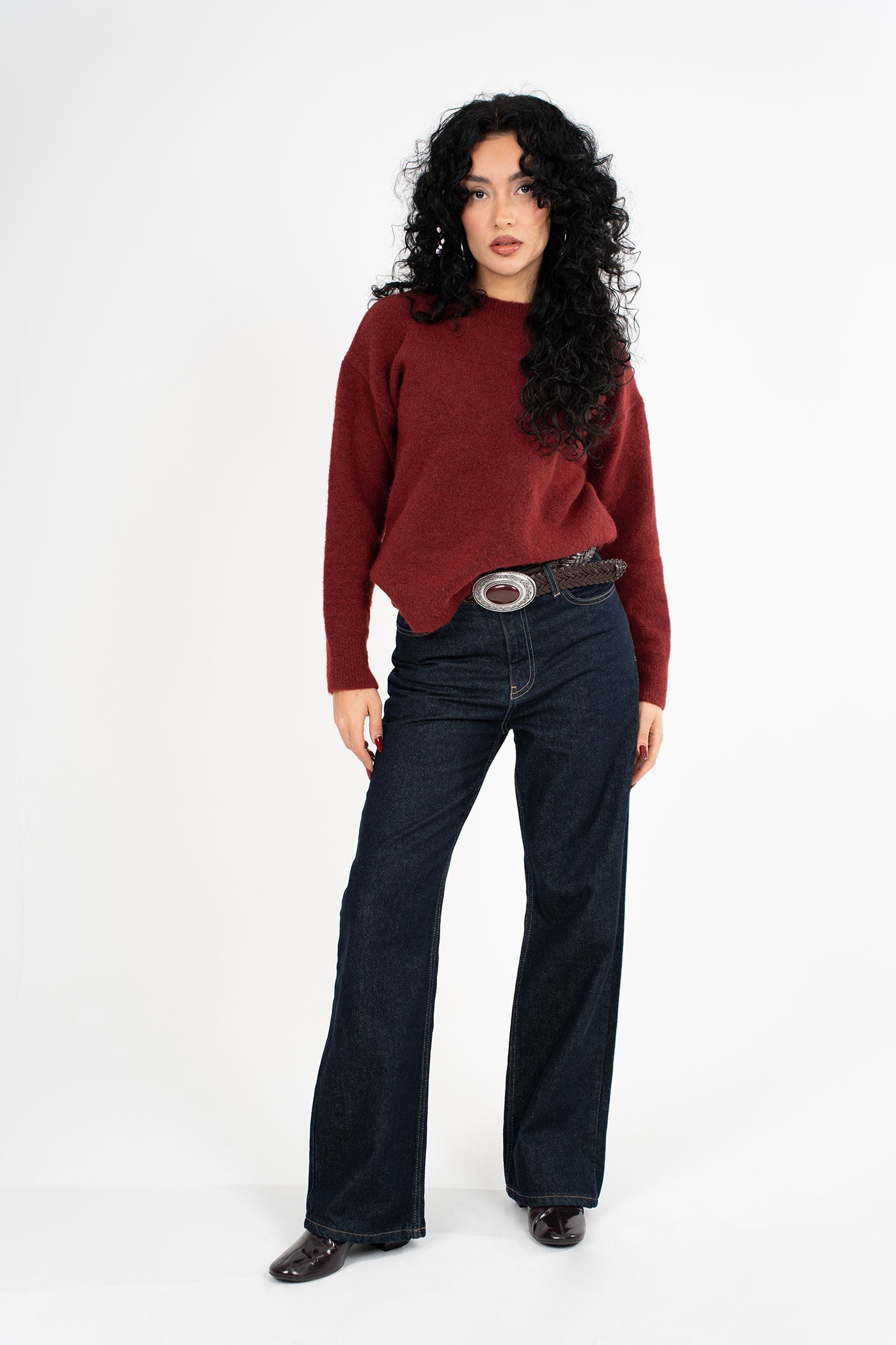 Yüksek Bel Düz Kesim Lacivert Kot Pantolon