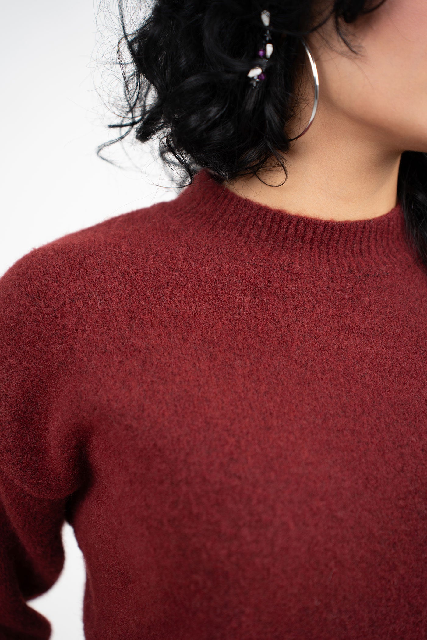 Bisiklet Yaka Bordo Kazak