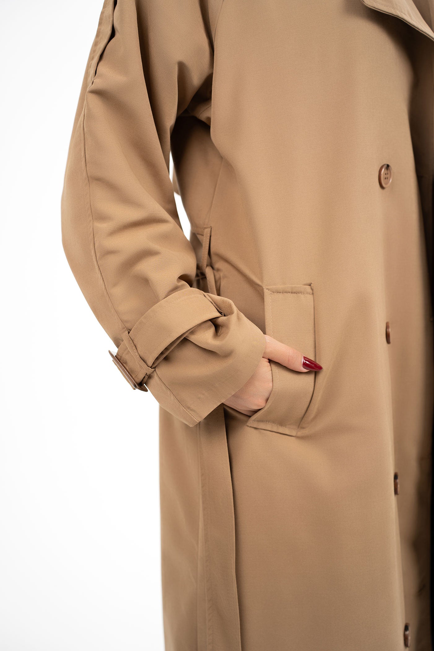 Oversize Camel Trençkot