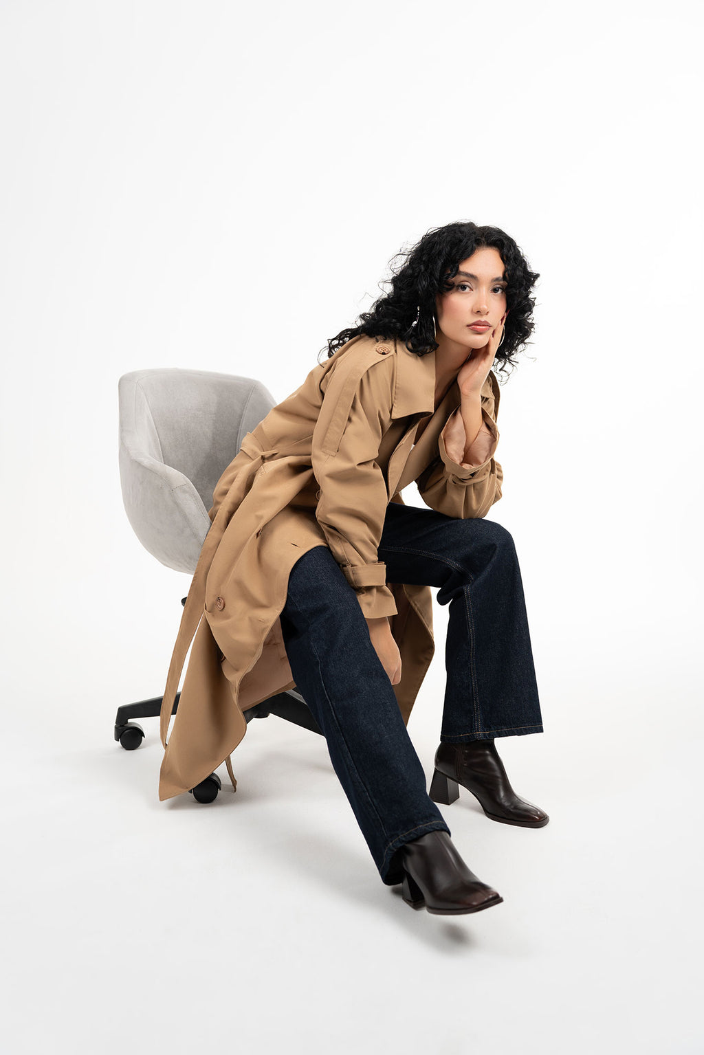 Oversize Camel Trençkot