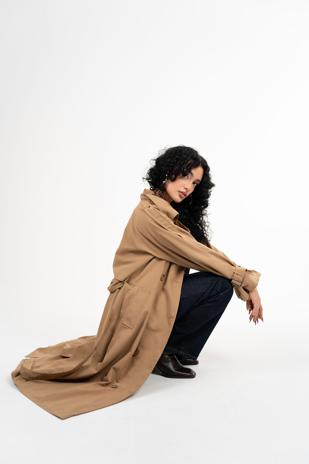 Oversize Camel Trençkot