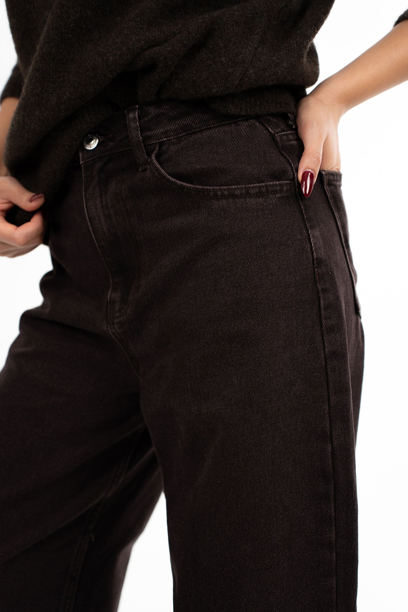 Bisiklet Yaka Koyu Haki Kazak