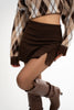 Yırtmaç Detaylı Kahverengi Şort Etek