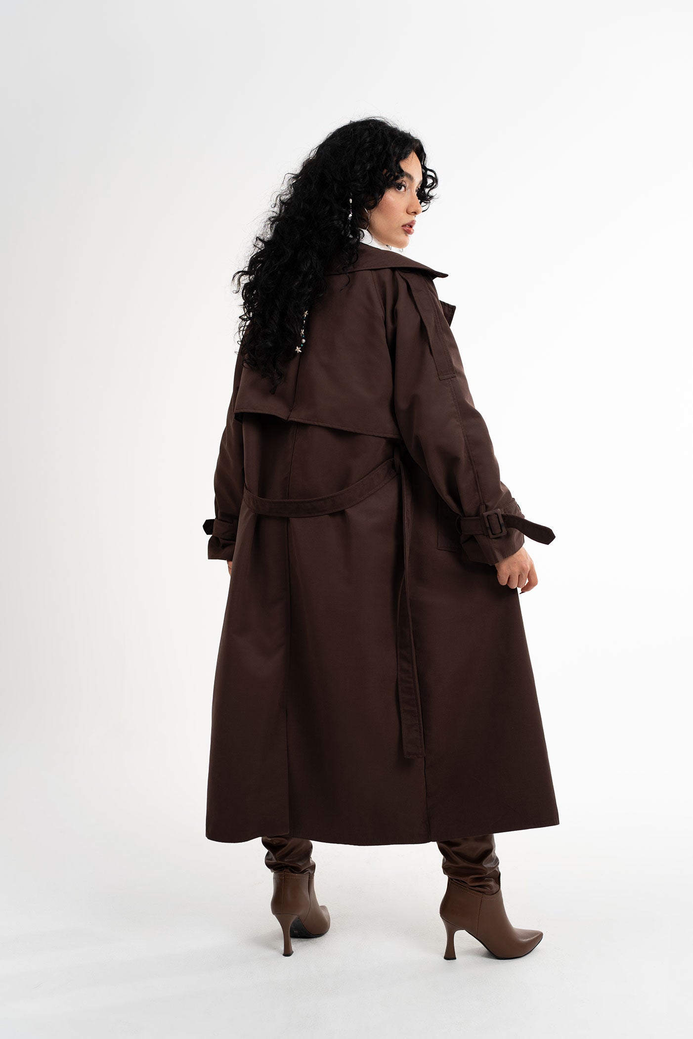 Oversize Acı Kahve Trençkot