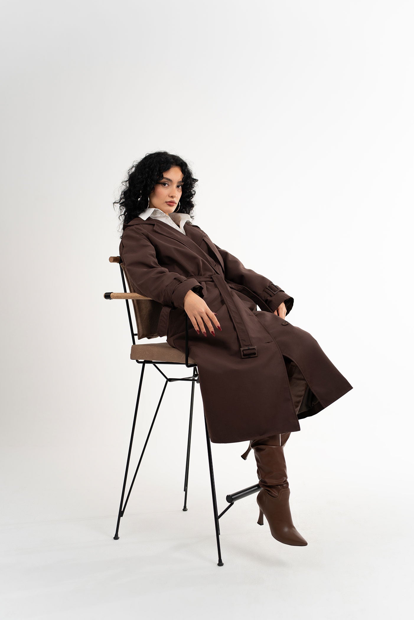 Oversize Acı Kahve Trençkot