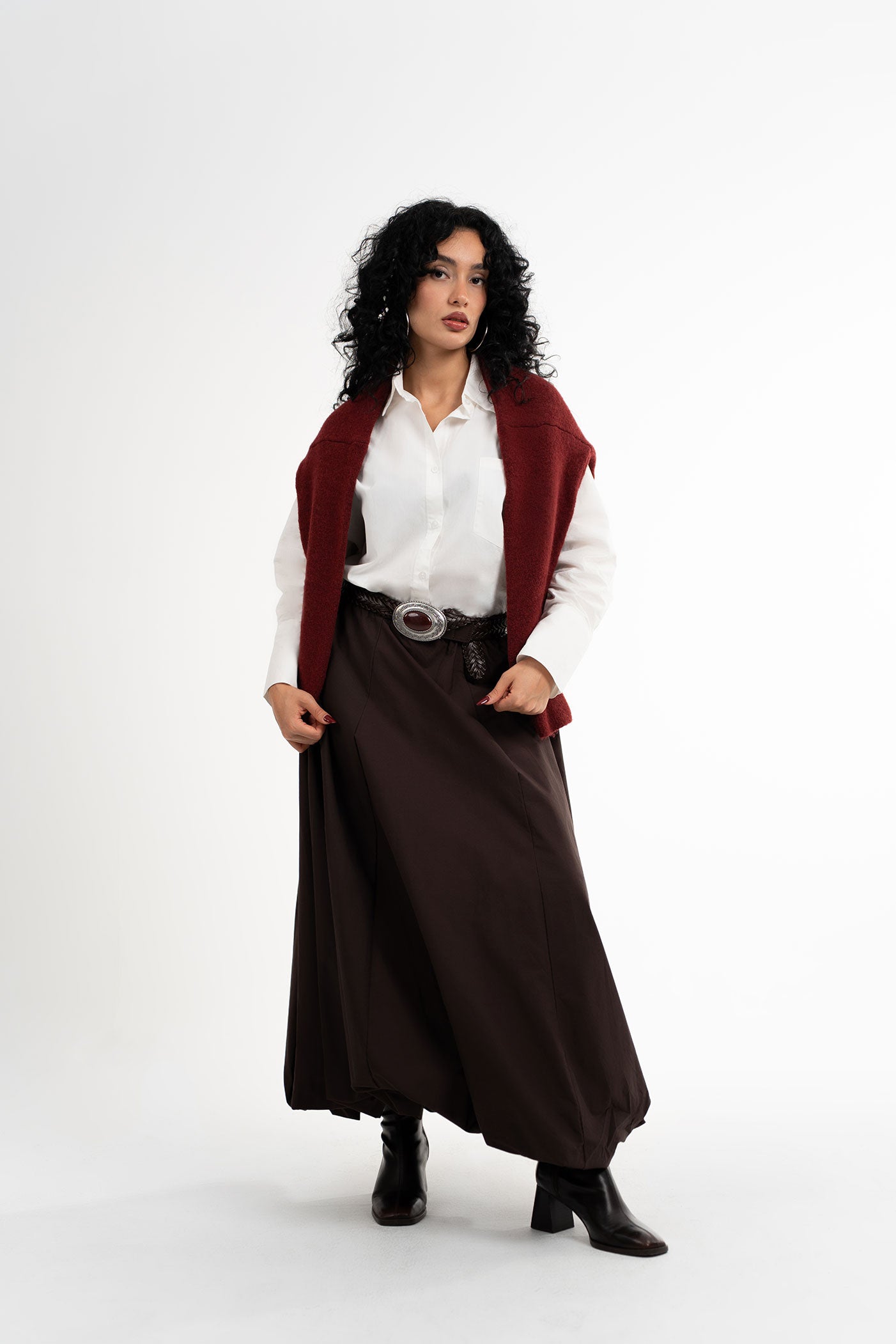 Bilek Boy Kahverengi Balon Etek