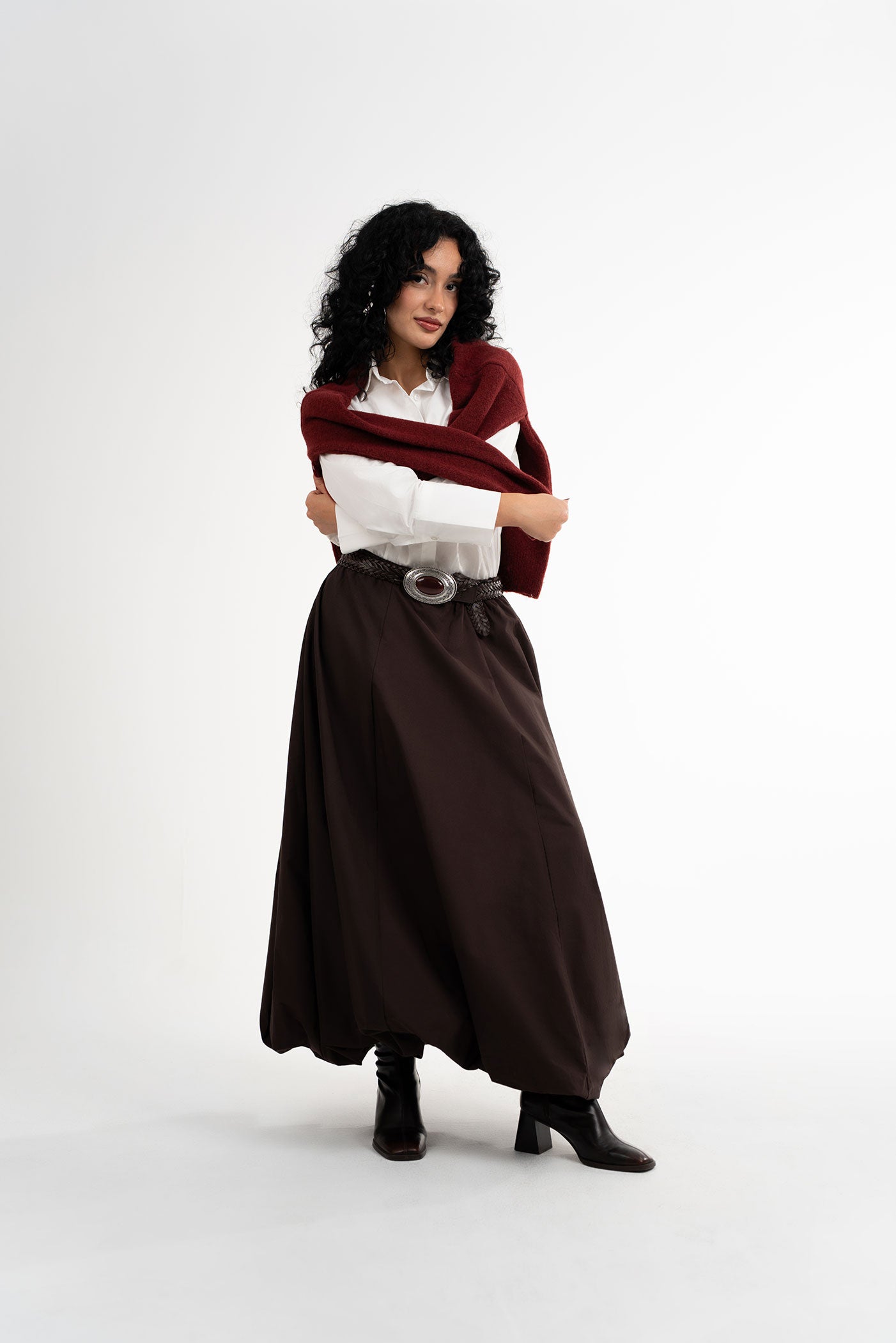 Bilek Boy Kahverengi Balon Etek