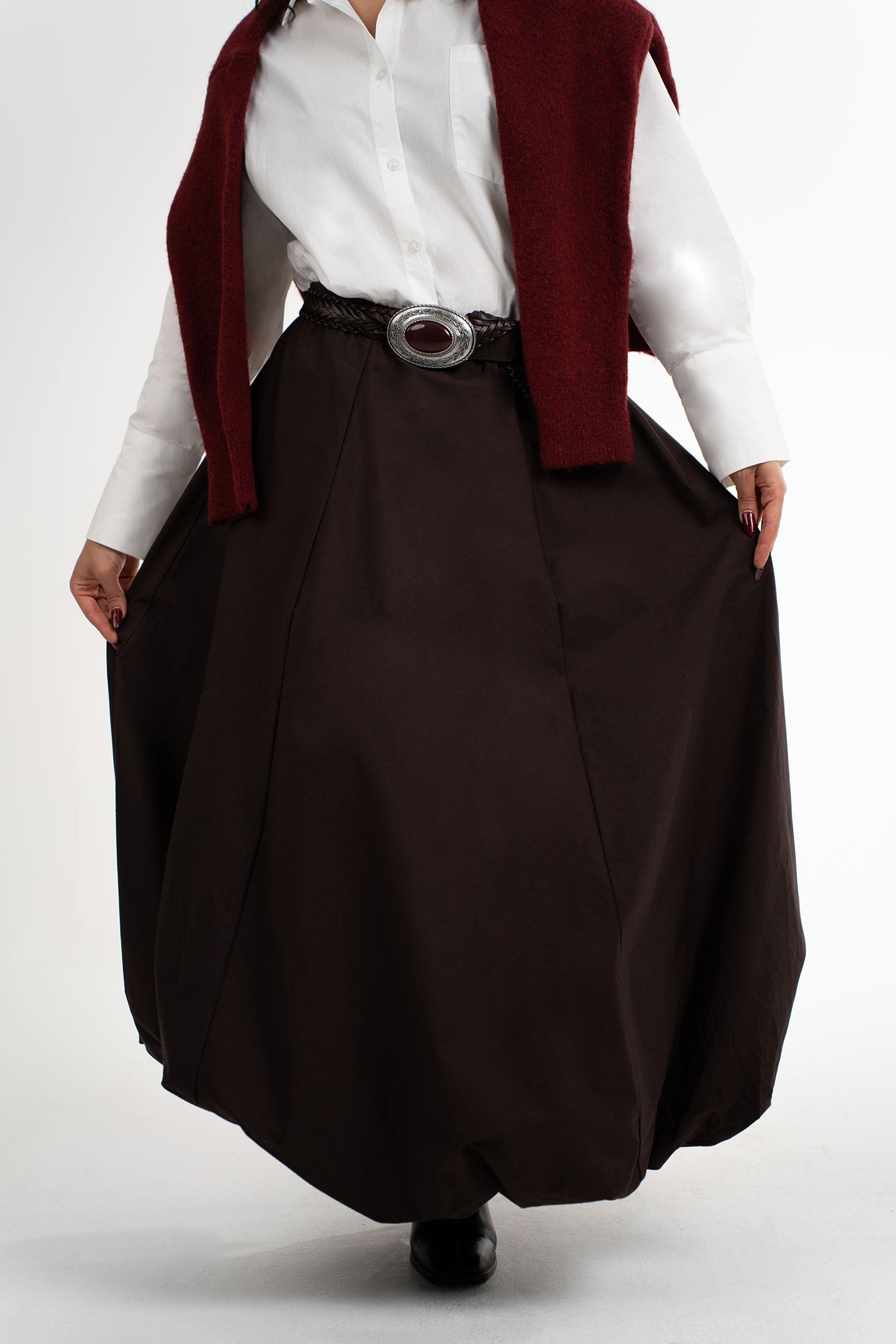 Bilek Boy Kahverengi Balon Etek