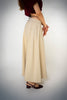 Gabardin Kloş Bilek Boyu Lastikli Krem Etek